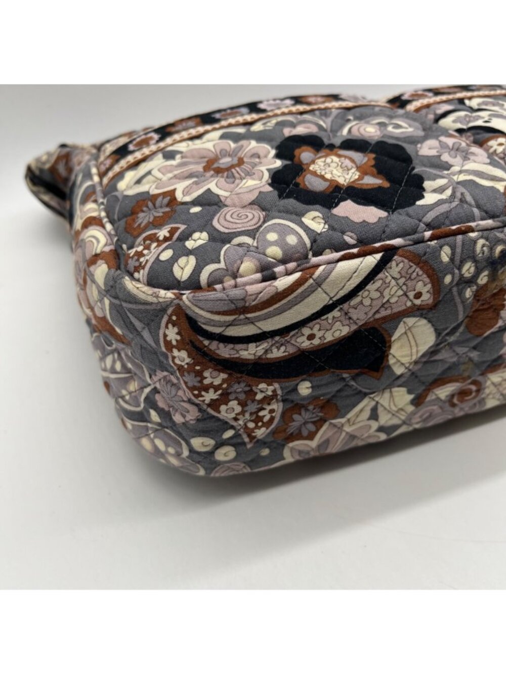 Stephanie Dawn Cocoa Beach Gray Pattern Fabric Crossbody Bag - Picture 6 of 11